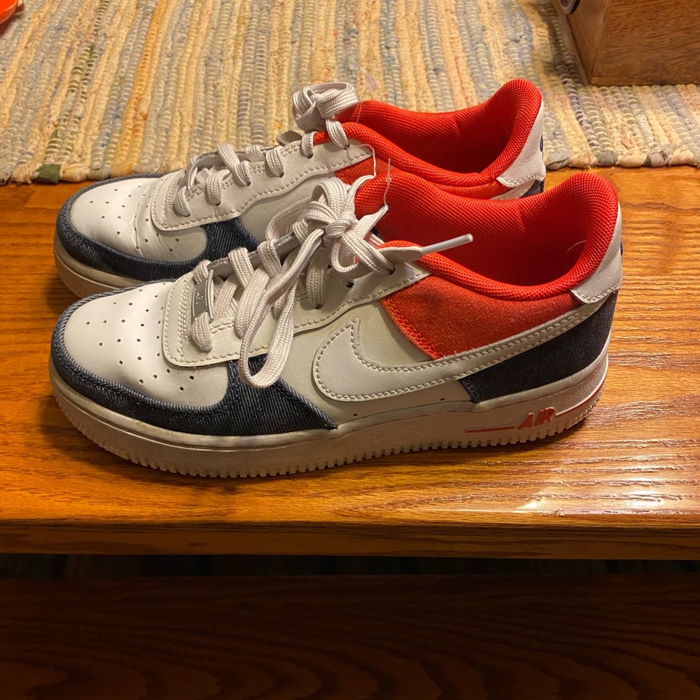Nike Air Force 1 Low USA Denim Sneakers. - size 4.5y